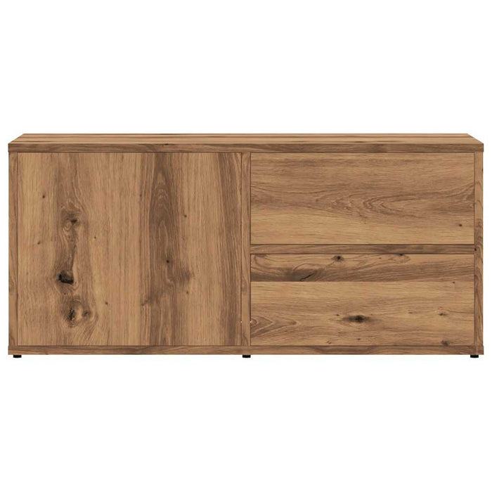 Comodă TV, stejar artizanal, 80x34x35,5 cm, lemn prelucrat - WALTI WALTI