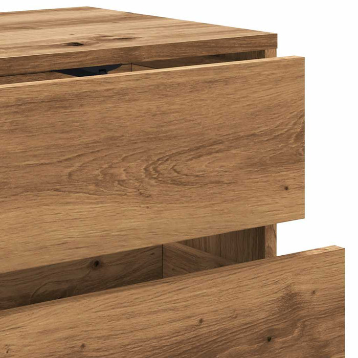 Comodă TV, stejar artizanal, 80x34x35,5 cm, lemn prelucrat - WALTI WALTI