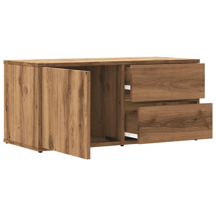 Comodă TV, stejar artizanal, 80x34x35,5 cm, lemn prelucrat - WALTI WALTI