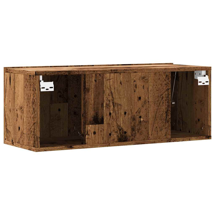 Dulap TV de perete, lemn vechi, 80x30x30 cm, lemn prelucrat - WALTI WALTI