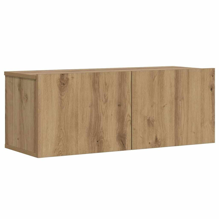 Dulap TV perete, stejar artizanal, 80x30x30 cm, lemn prelucrat - WALTI WALTI