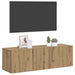 Dulap TV perete, stejar artizanal, 80x30x30 cm, lemn prelucrat - WALTI WALTI