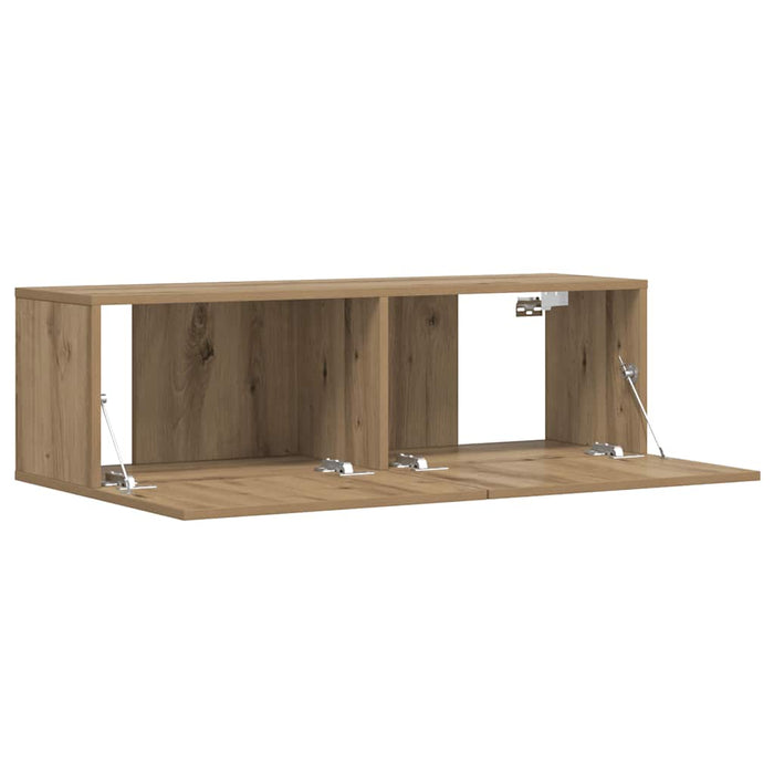 Dulap TV perete, stejar artizanal, 100x30x30 cm, lemn prelucrat - WALTI WALTI