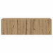 Dulap TV perete, stejar artizanal, 100x30x30 cm, lemn prelucrat - WALTI WALTI