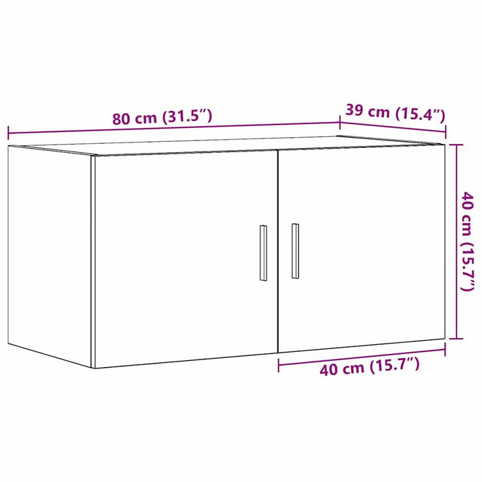 Dulap de perete din lemn vechi 80x39x40 cm din lemn prelucrat - WALTI WALTI