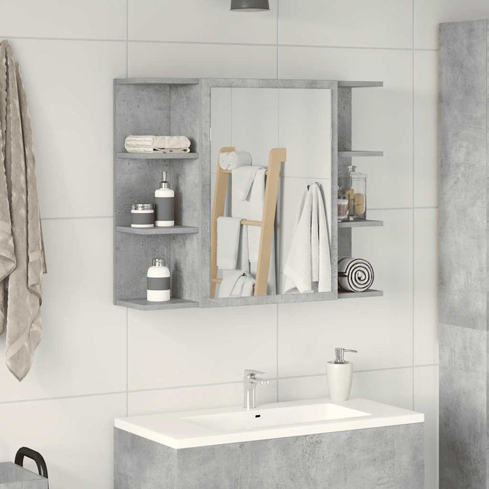 Dulap de baie cu oglindă, gri beton, 80 x 20,5 x 64 cm, PAL - WALTI WALTI