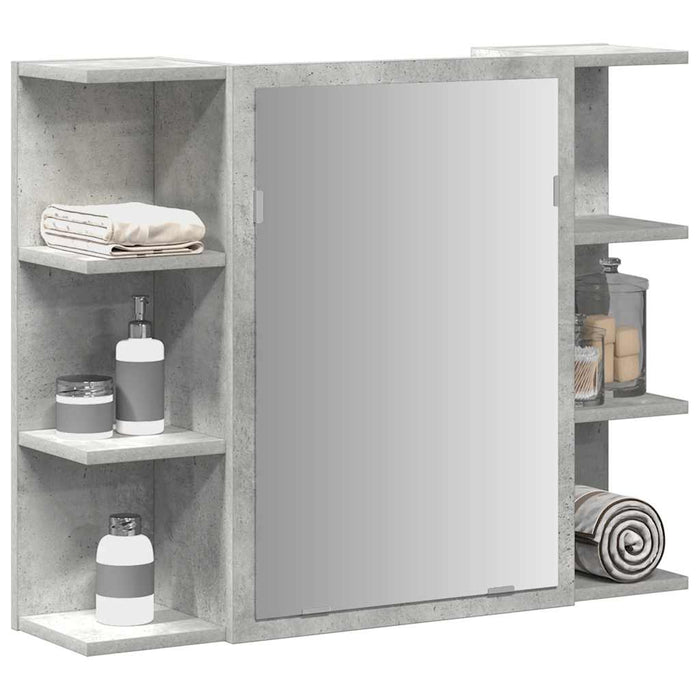 Dulap de baie cu oglindă, gri beton, 80 x 20,5 x 64 cm, PAL - WALTI WALTI