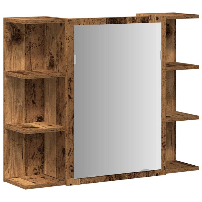 Dulap cu oglindă de baie lemn vechi 80x20,5x64 cm lemn de lemn - WALTI WALTI