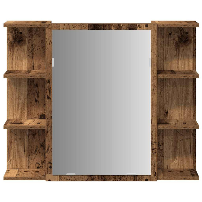 Dulap cu oglindă de baie lemn vechi 80x20,5x64 cm lemn de lemn - WALTI WALTI