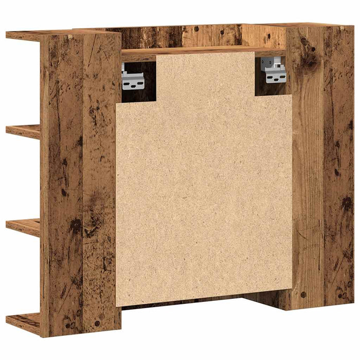 Dulap cu oglindă de baie lemn vechi 80x20,5x64 cm lemn de lemn - WALTI WALTI