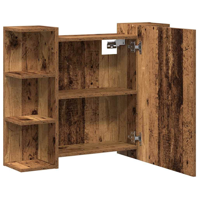 Dulap cu oglindă de baie lemn vechi 80x20,5x64 cm lemn de lemn - WALTI WALTI