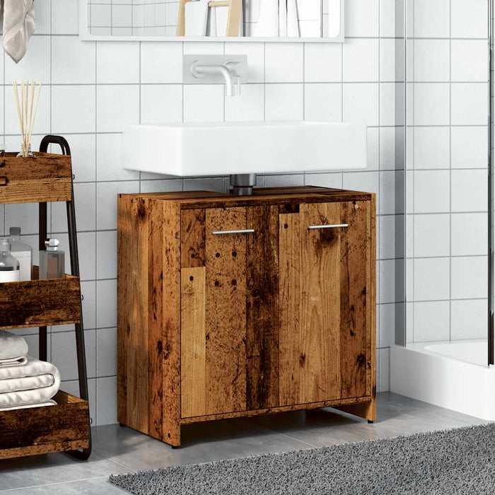 Dulap pentru chiuvetă baie lemn vechi 60x33x60cm lemn prelucrat - WALTI WALTI