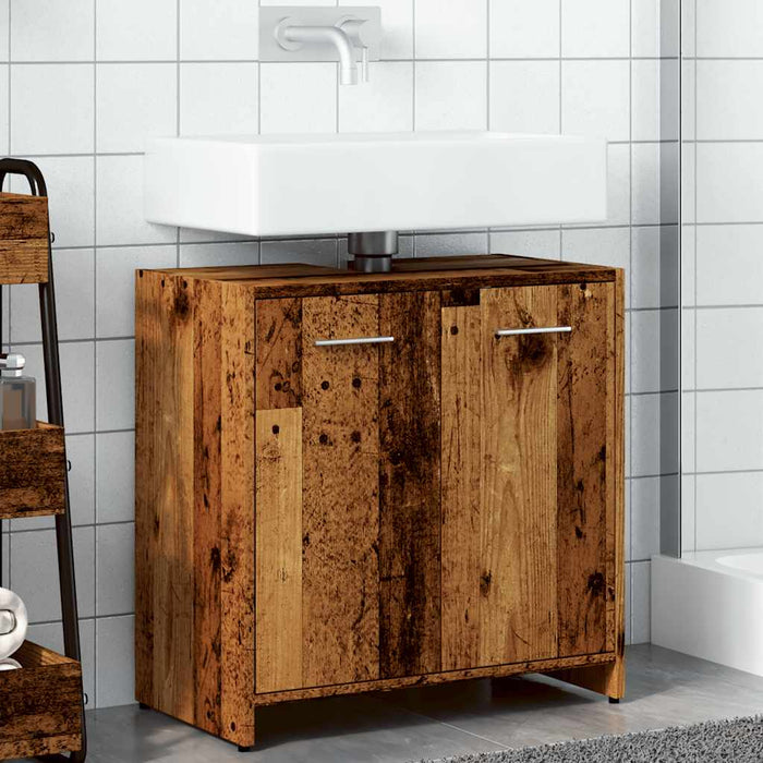 Dulap pentru chiuvetă baie lemn vechi 60x33x60cm lemn prelucrat - WALTI WALTI