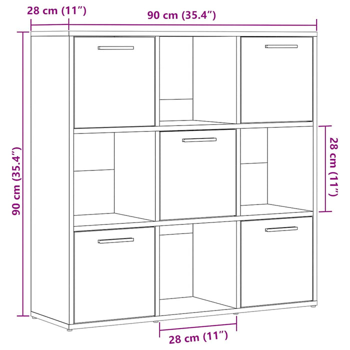 Bibliotecă, lemn vechi, 90x28x90 cm, lemn prelucrat - WALTI WALTI