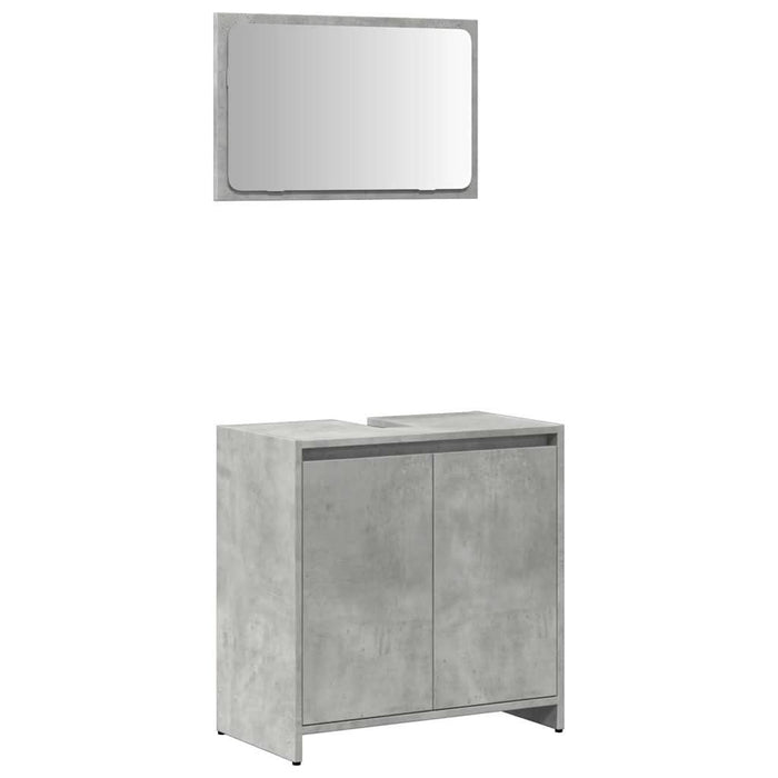 Set mobilier de baie, 2 piese, gri beton, lemn compozit - WALTI WALTI