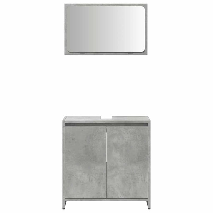 Set mobilier de baie, 2 piese, gri beton, lemn compozit - WALTI WALTI