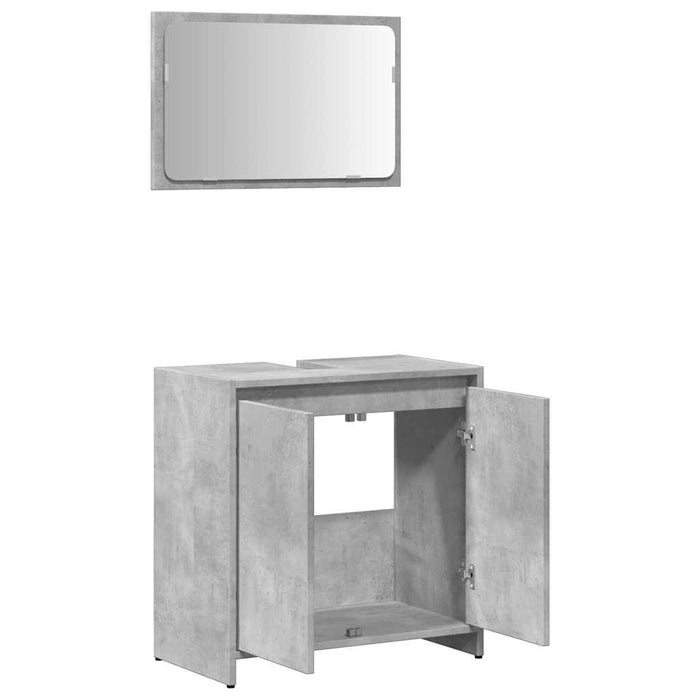 Set mobilier de baie, 2 piese, gri beton, lemn compozit - WALTI WALTI