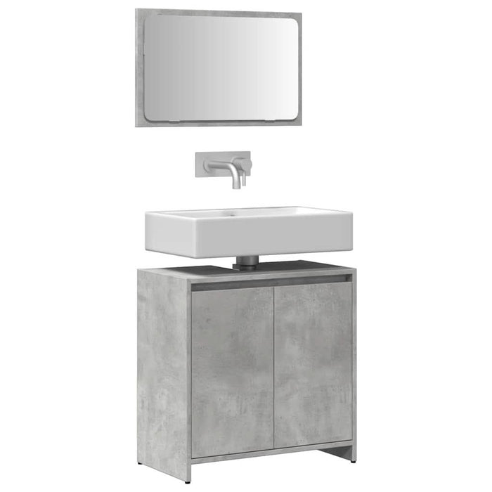 Set mobilier de baie, 2 piese, gri beton, lemn compozit - WALTI WALTI
