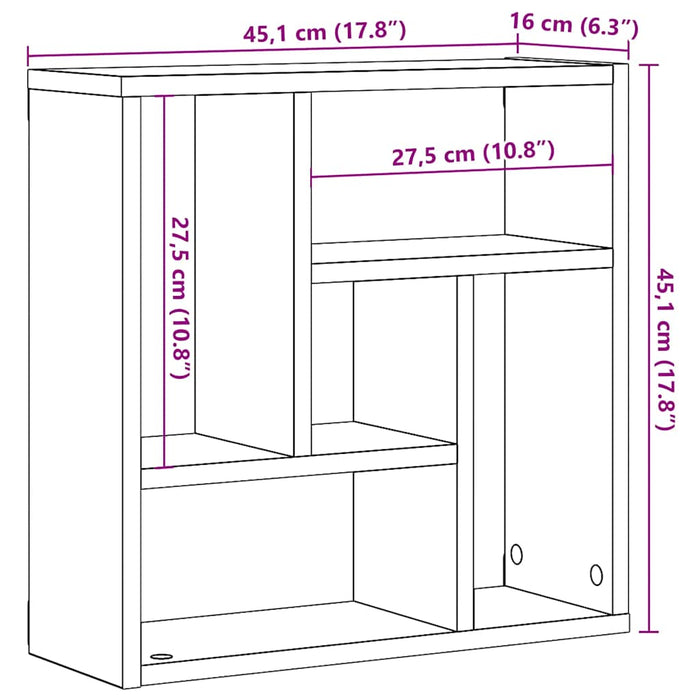 Raft de perete, lemn vechi, 45x16x45 cm, lemn prelucrat - WALTI WALTI