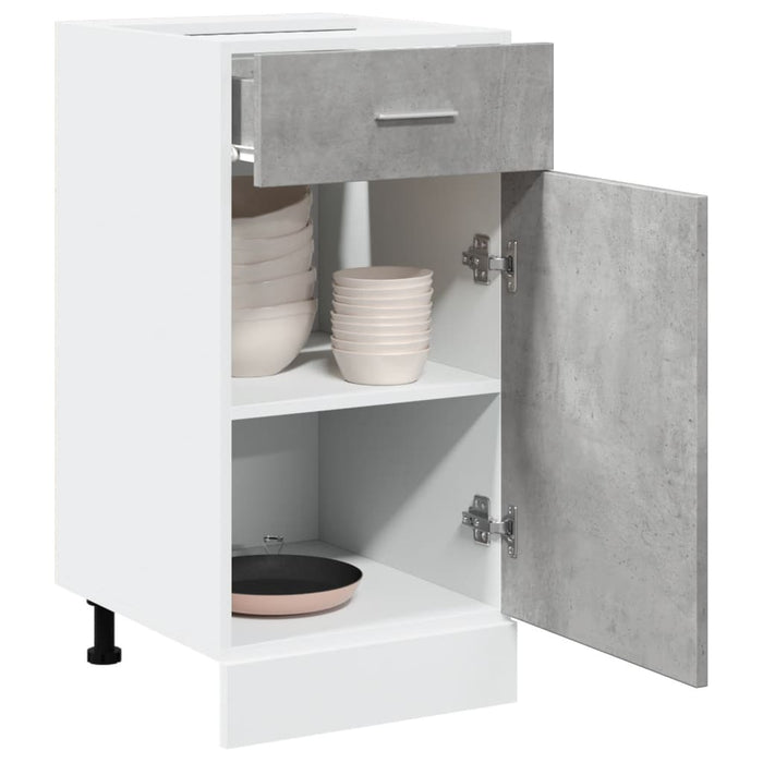 Dulap inferior cu sertar “Lyon”, gri beton, 40 x 46 x 81,5 cm - WALTI WALTI