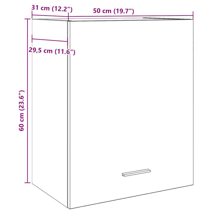 Dulap suspendat, gri beton, 50 x 31 x 60 cm, PAL WALTI