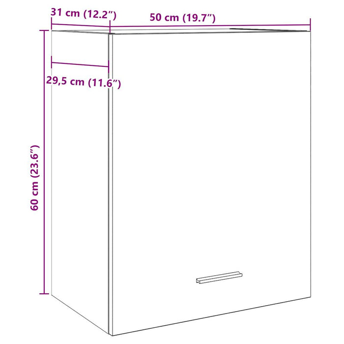 Dulap suspendat, lemn vechi, 50x31x60 cm, lemn prelucrat WALTI