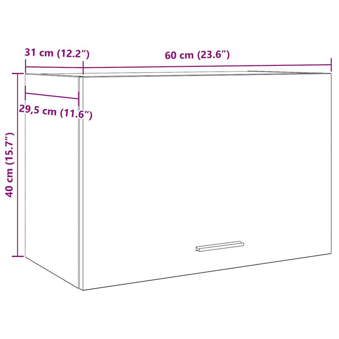 Dulap suspendat, gri beton, 60 x 31 x 40 cm, PAL WALTI