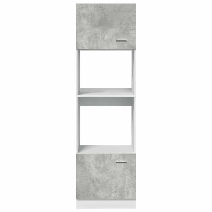 Dulap de cuptor cu microunde, gri beton, 60 x 57 x 207 cm, PAL WALTI