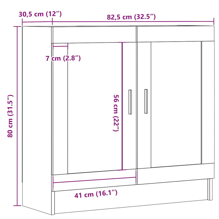 Bibliotecă, stejar artizanal, 82,5x30,5x80 cm, lemn prelucrat - WALTI WALTI