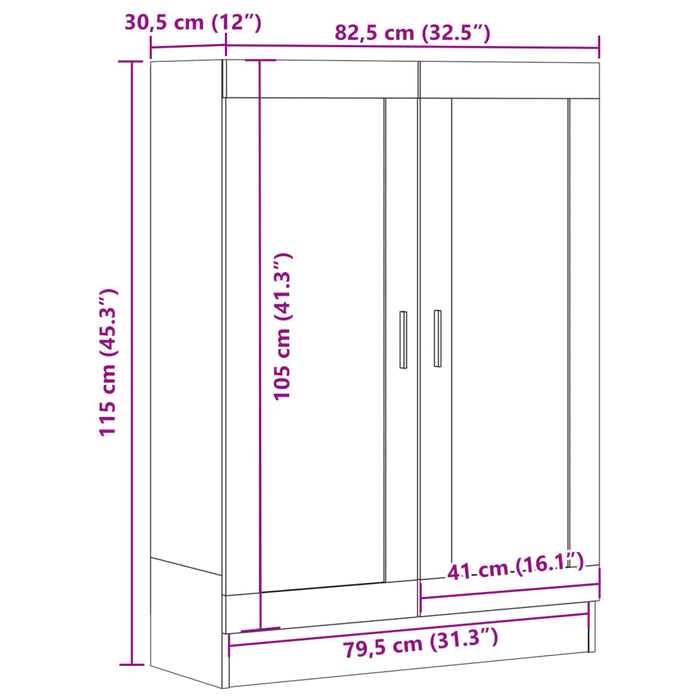 Bibliotecă, lemn vechi, 82,5x30,5x115 cm, lemn prelucrat - WALTI WALTI