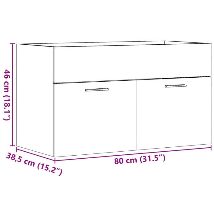 Dulap de chiuvetă, gri beton, 80x38,5x46 cm, PAL WALTI