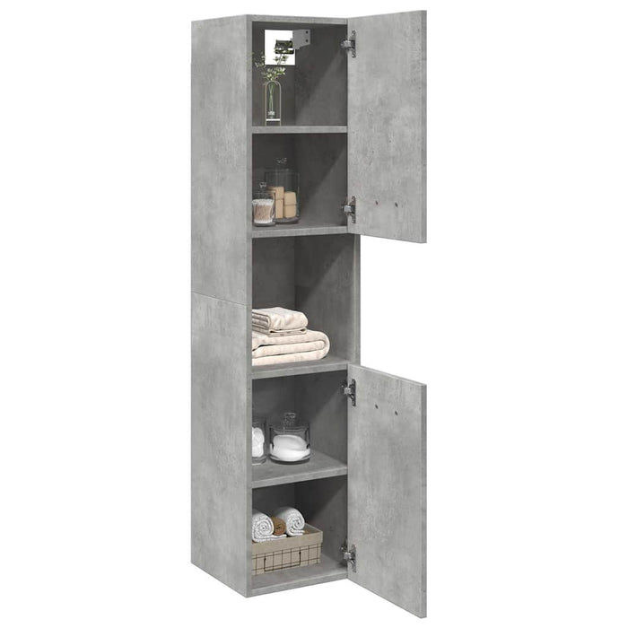 Dulap suspendat de baie, gri beton, 30x30x130 cm lemn prelucrat - WALTI WALTI