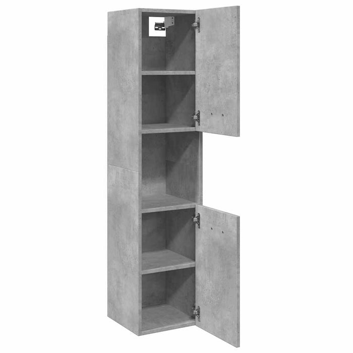 Dulap suspendat de baie, gri beton, 30x30x130 cm lemn prelucrat - WALTI WALTI