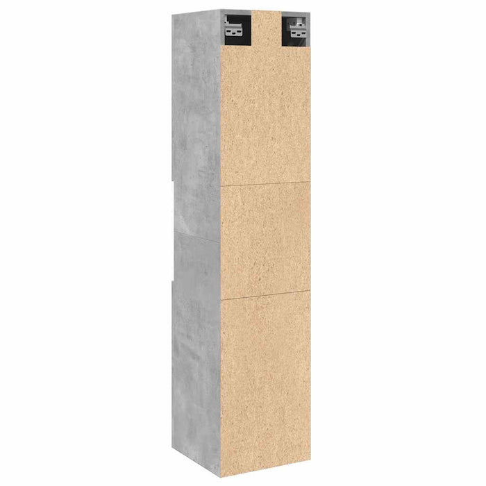 Dulap suspendat de baie, gri beton, 30x30x130 cm lemn prelucrat - WALTI WALTI