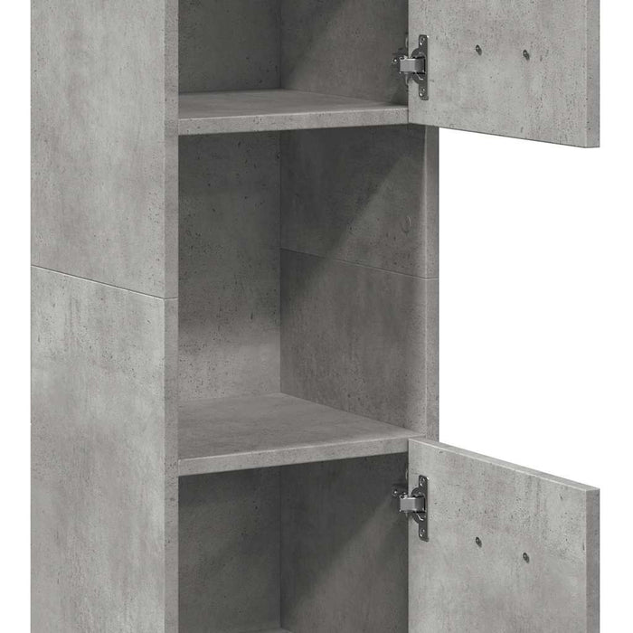 Dulap suspendat de baie, gri beton, 30x30x130 cm lemn prelucrat - WALTI WALTI
