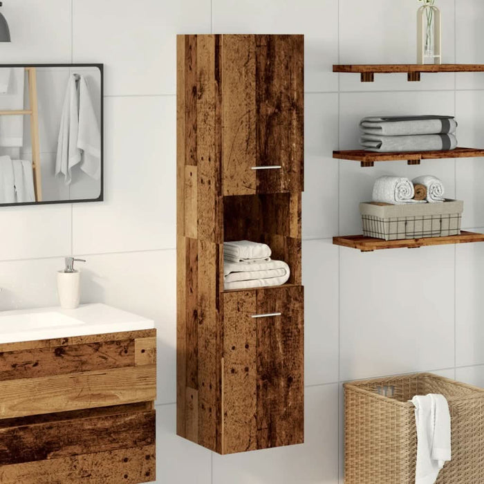 Dulap suspendat de baie, lemn vechi 30x30x130 cm lemn prelucrat - WALTI WALTI