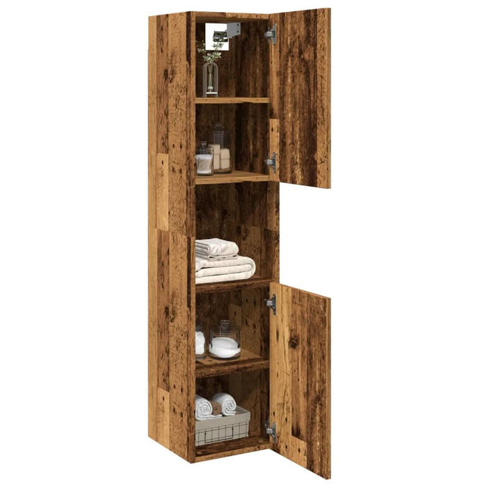 Dulap suspendat de baie, lemn vechi 30x30x130 cm lemn prelucrat - WALTI WALTI