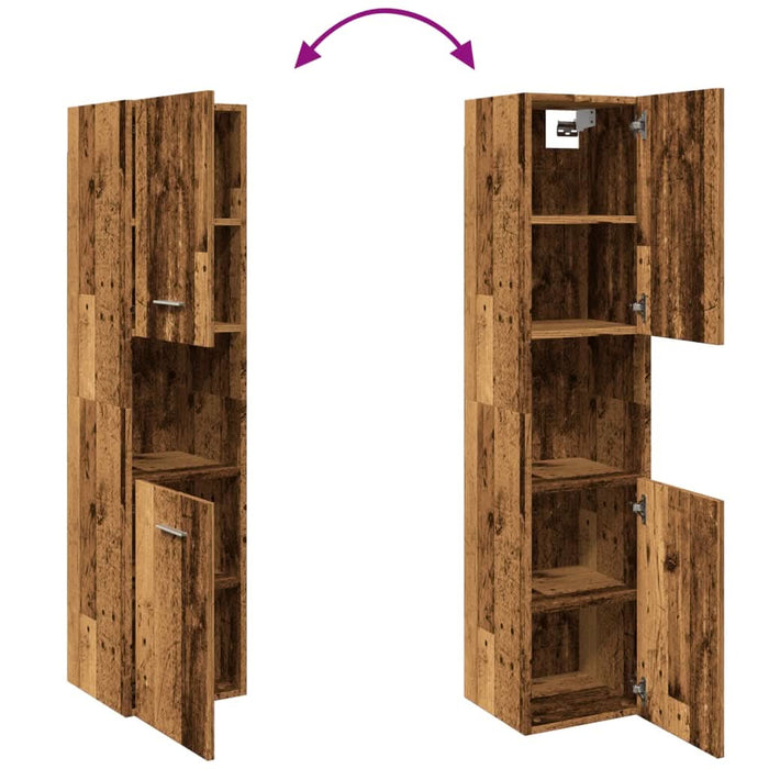 Dulap suspendat de baie, lemn vechi 30x30x130 cm lemn prelucrat - WALTI WALTI