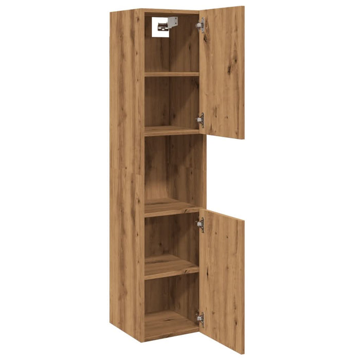 Dulap suspendat de baie, stejar artizanal, 30x30x130 cm, lemn - WALTI WALTI