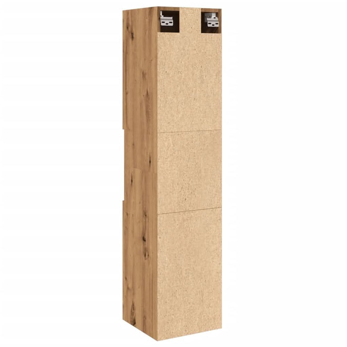 Dulap suspendat de baie, stejar artizanal, 30x30x130 cm, lemn - WALTI WALTI