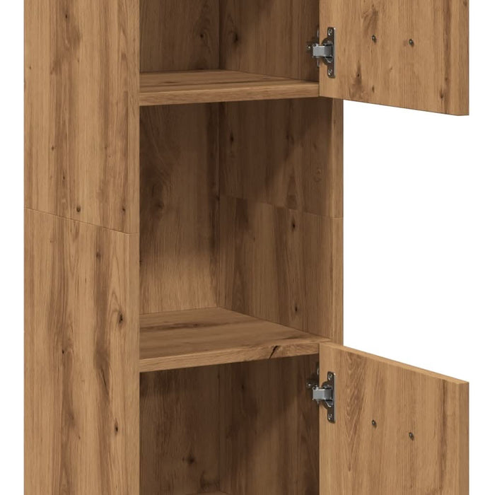 Dulap suspendat de baie, stejar artizanal, 30x30x130 cm, lemn - WALTI WALTI