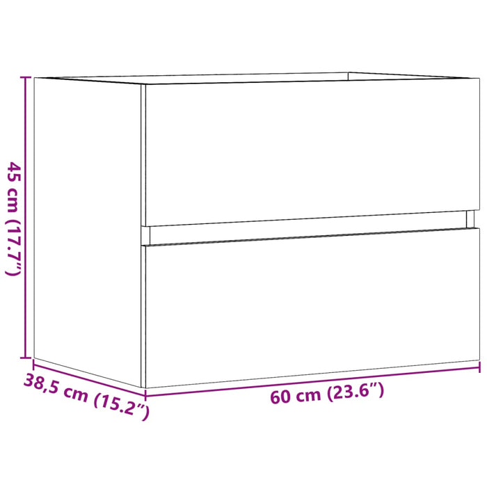 Dulap pentru baie, lemn vechi, 60x38,5x45 cm, lemn prelucrat - WALTI WALTI