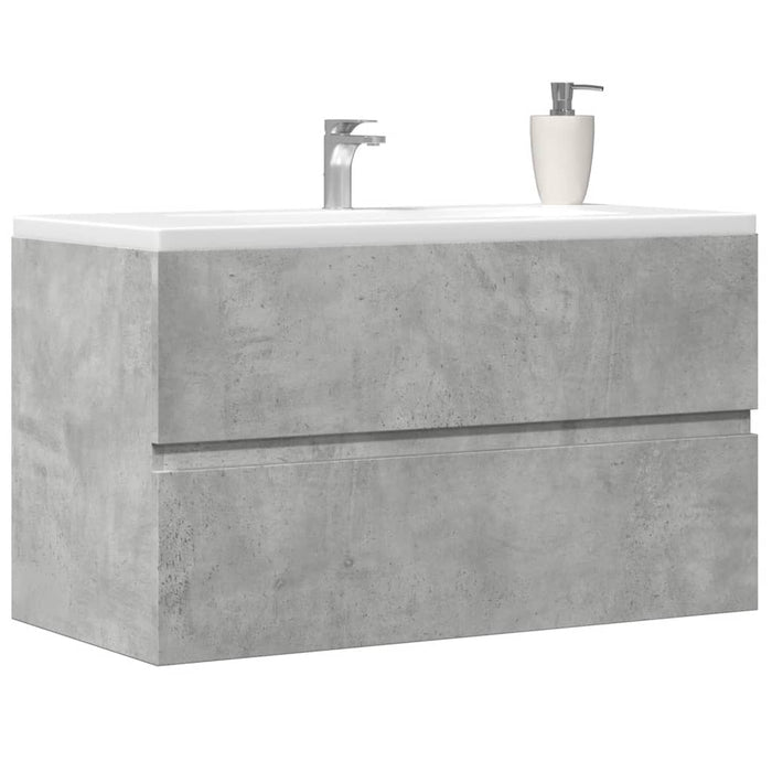Dulap suspendat de baie, gri beton 80x38,5x45 cm lemn prelucrat - WALTI WALTI