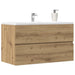 Dulap pentru baie stejar artizanal 80x38,5x45 cm lemn prelucrat - WALTI WALTI