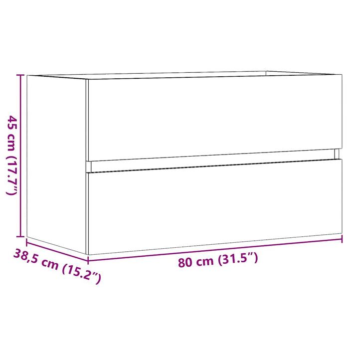 Dulap pentru baie stejar artizanal 80x38,5x45 cm lemn prelucrat - WALTI WALTI