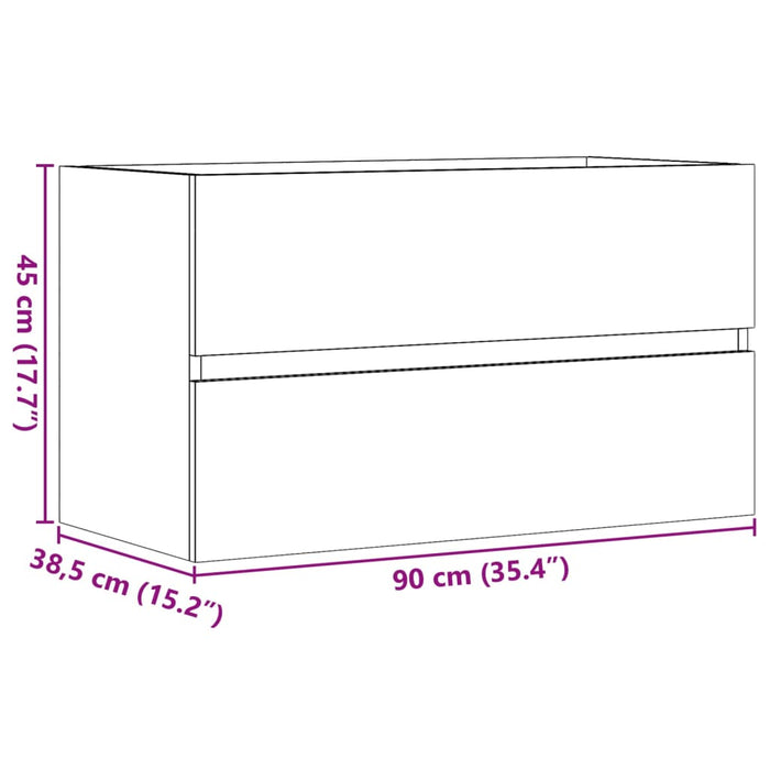 Dulap de chiuvetă, gri beton, 90x38,5x45 cm, lemn prelucrat WALTI