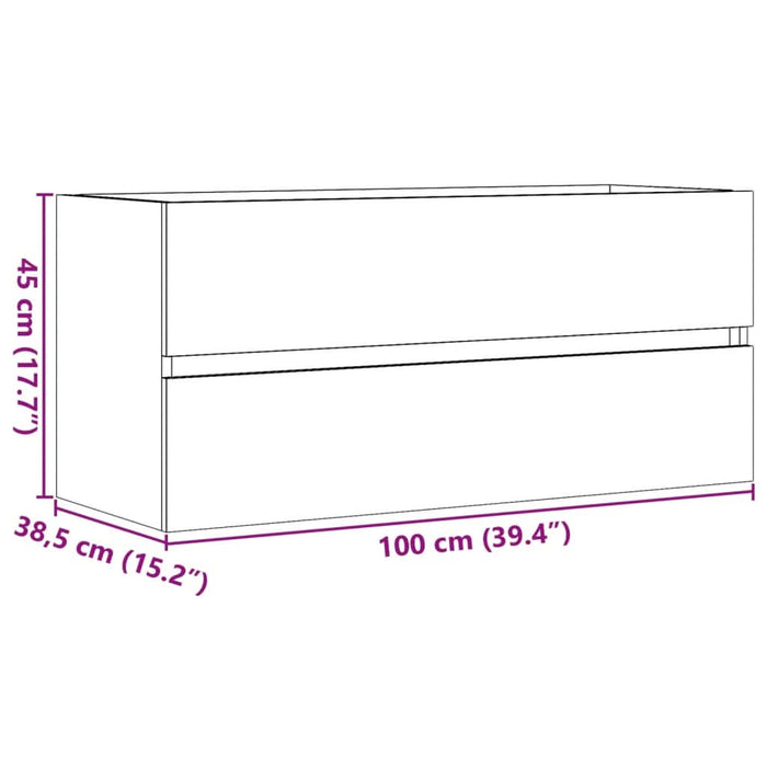 Dulap de chiuvetă, gri beton, 100x38,5x45 cm, PAL - WALTI WALTI