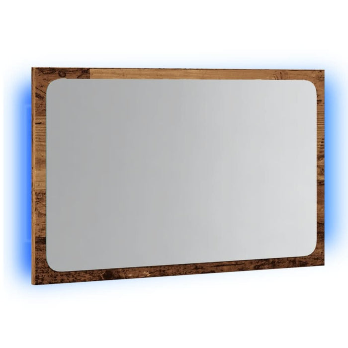 Oglindă de baie cu lumină LED, lemn vechi, 60x8,5x38 cm - WALTI WALTI
