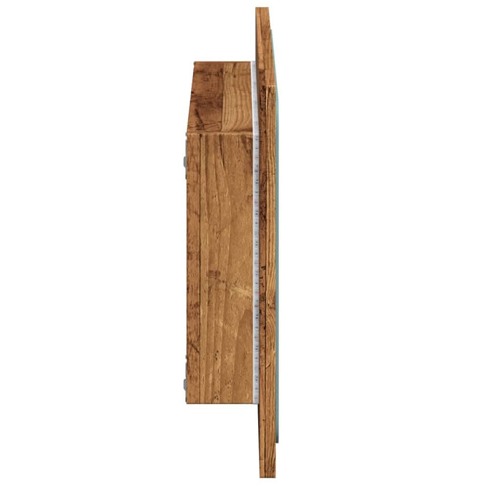 Oglindă de baie cu lumină LED, lemn vechi, 60x8,5x38 cm - WALTI WALTI