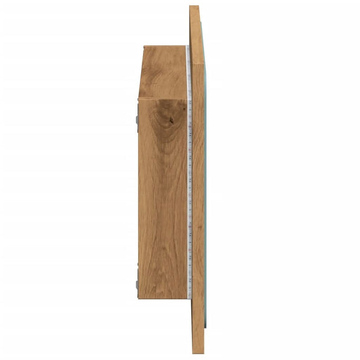 Oglindă de baie cu lumină LED, stejar artizanal, 60x8,5x38 cm - WALTI WALTI